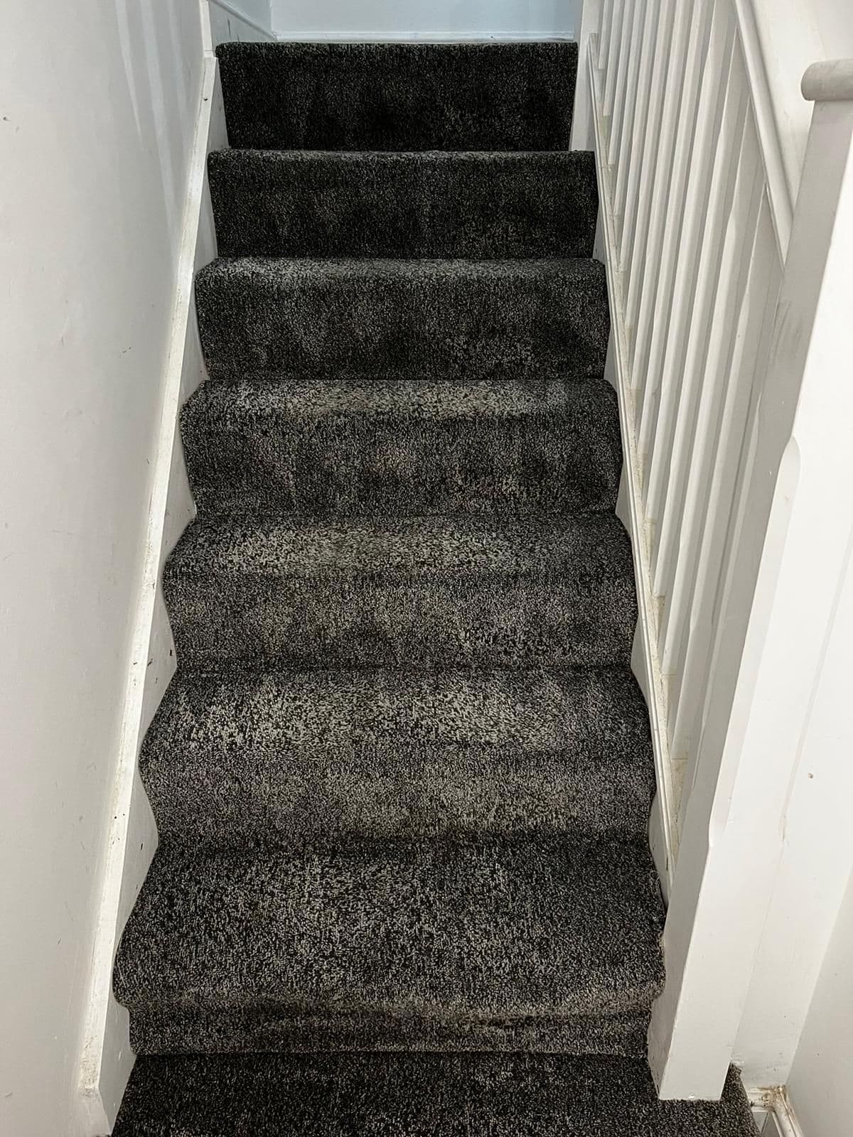 Manufacturing-site staircase after George completed a professional deep clean